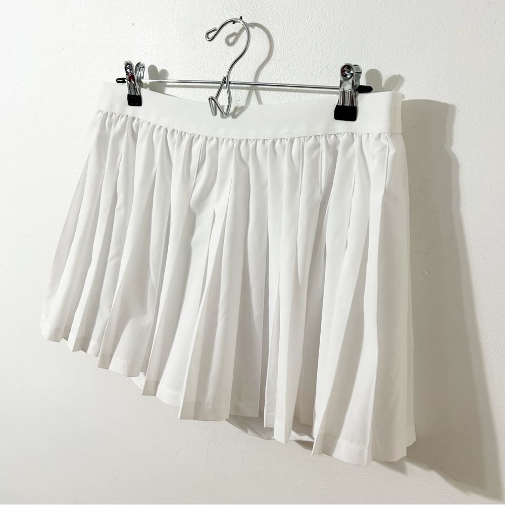 Ideology White Pleated Mini Tennis Skirt Short Lining Elasticized Waistband 🤍🎾 - Picture 2 of 10
